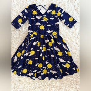 Dot Dot Smile Navy and Yellow Sunshine Dress